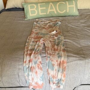 Beyond Yoga Tie-Dye Jumpsuit in Blue and Orange